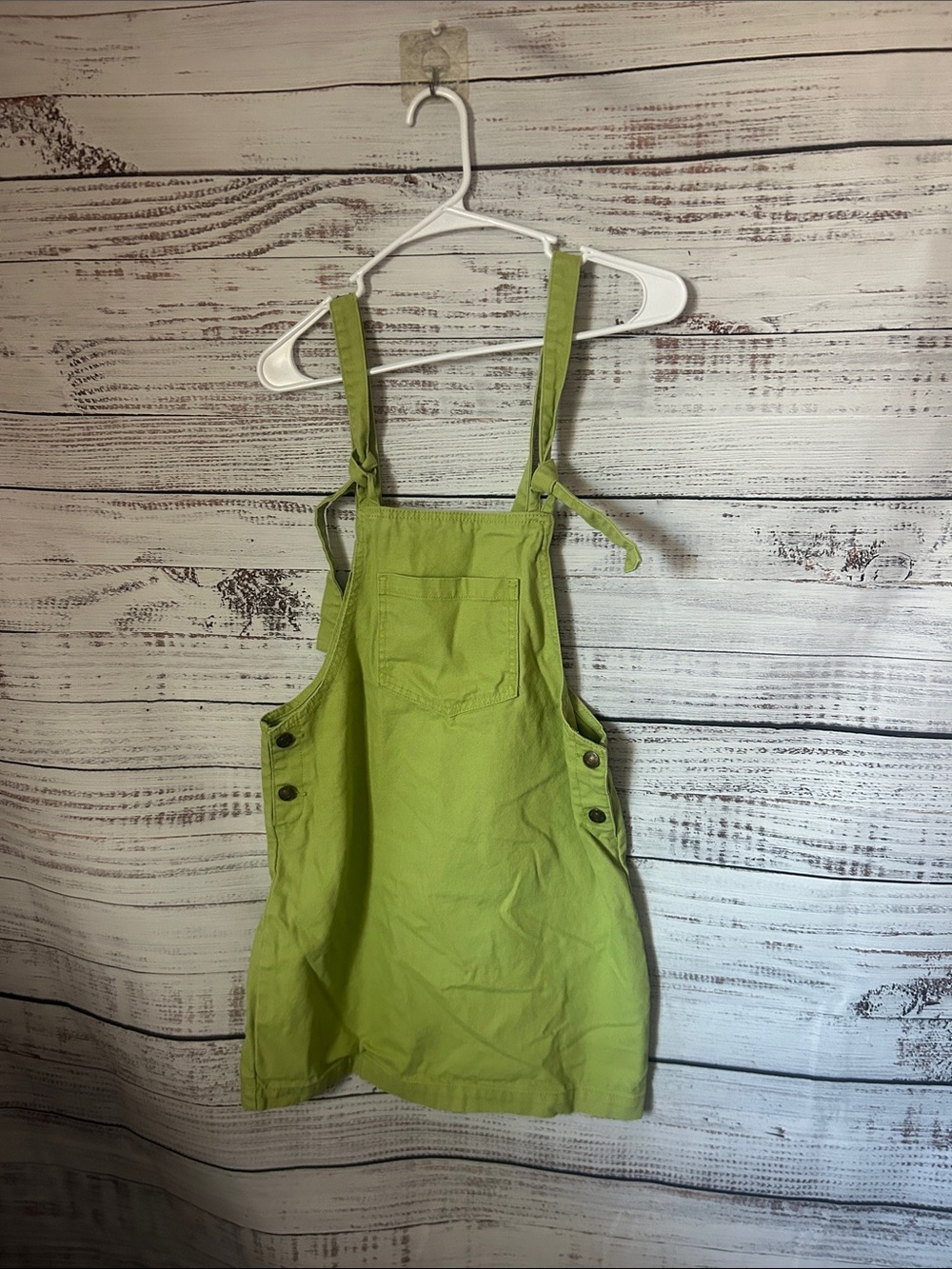 Forever 21 Lime Green Overall Dress with Front Pocket size small